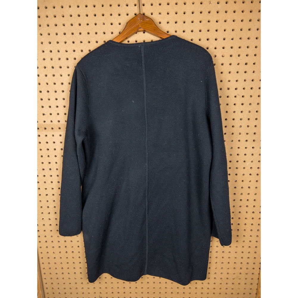 Talbots Pure Merino Wool‎ Black Full Zip Longline Cardigan Sweater Womens XL - Picture 5 of 7
